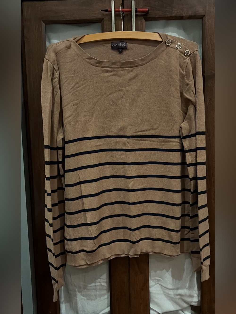 Long Tall Sally Striped Button Shoulder Sweater